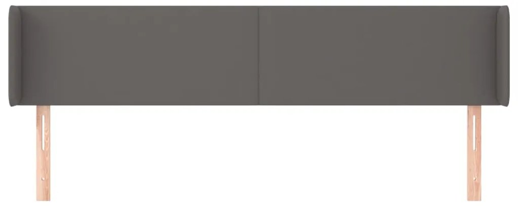 vidaXL Κεφαλάρι με Πτερύγια Γκρι 203x16x78/88 εκ. Συνθετικό Δέρμα