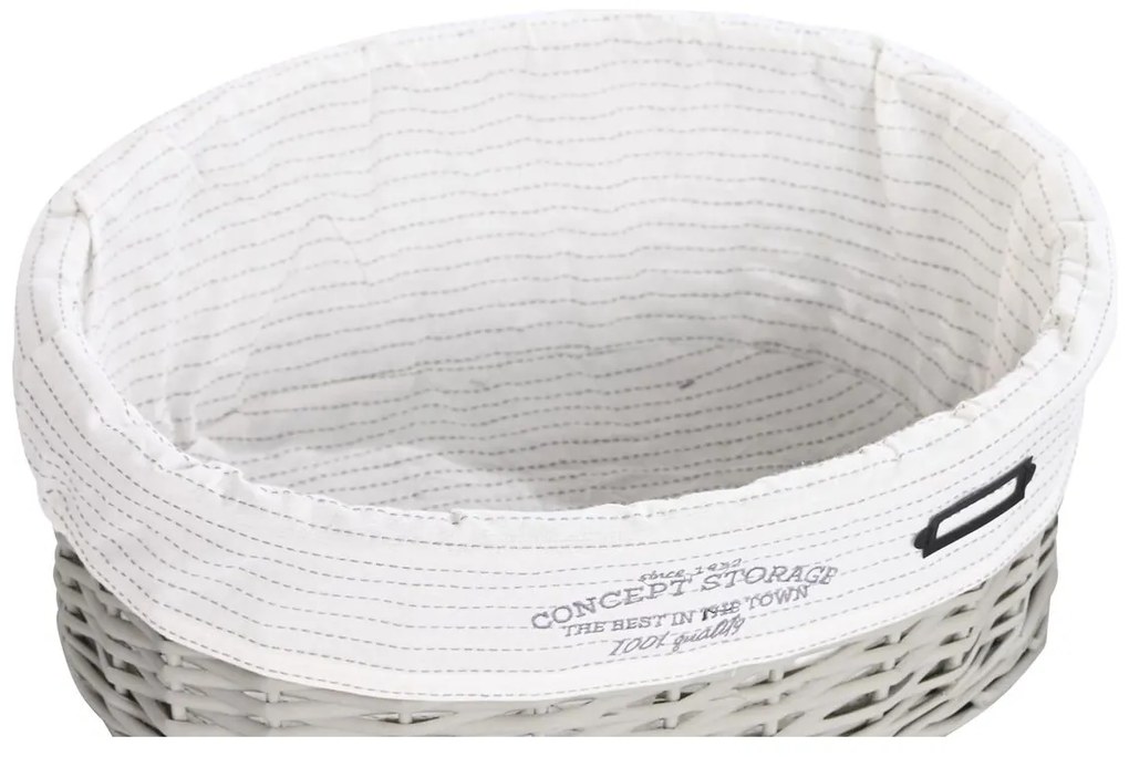Σετ καλαθιών DKD Home Decor Λευκό Γκρι λυγαριά 51 x 37 x 56 cm 52 x 38 x 57 cm 5 Τεμάχια
