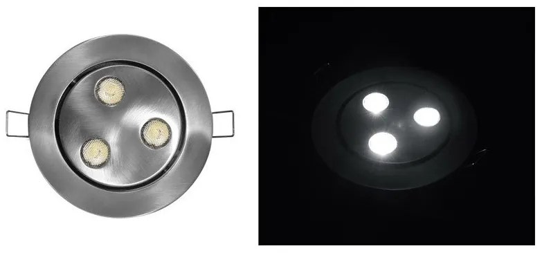 Χωνευτό Σποτ Οροφής-Τοίχου LED 3W Σατινέ 21-703330660 Lumen-21-703330660-Αλουμίνιο 21-703330660