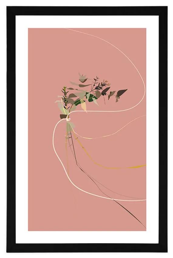Αφίσα με πασπαρτού Όμορφο φυτό - 40x60 white
