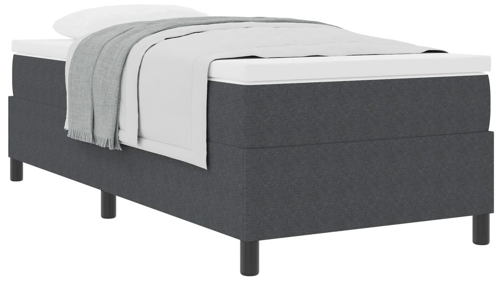 vidaXL Κρεβάτι Box Spring με Στρώμα σε Σκούρο Γκρι, 80x200 cm, βελουτέ ύφασμα