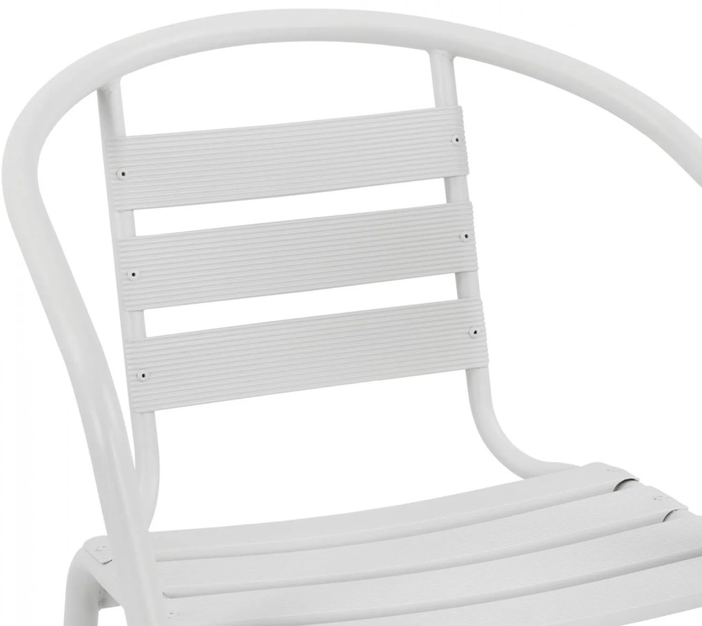 Καρέκλα - Πολυθρόνα LAURA C5037.02 Μεταλλική Λευκή με Φέτες Αλουμινίου 54x59x73Υ εκ. 54x59x73 εκ.