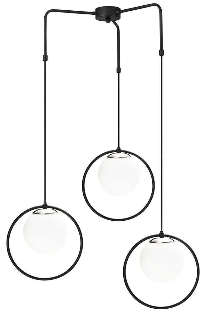 Φωτιστικό Οροφής Dolunay 892OPV1485 Φ74x102cm 3xE27 40W Black-White Opviq
