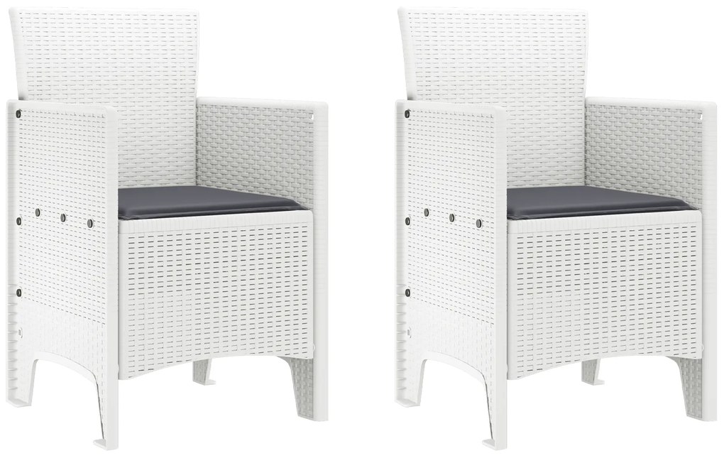 vidaXL Σετ εξωτερικής τραπεζαρίας 3 pcs Λευκό 100 x 100 x 73 εκ