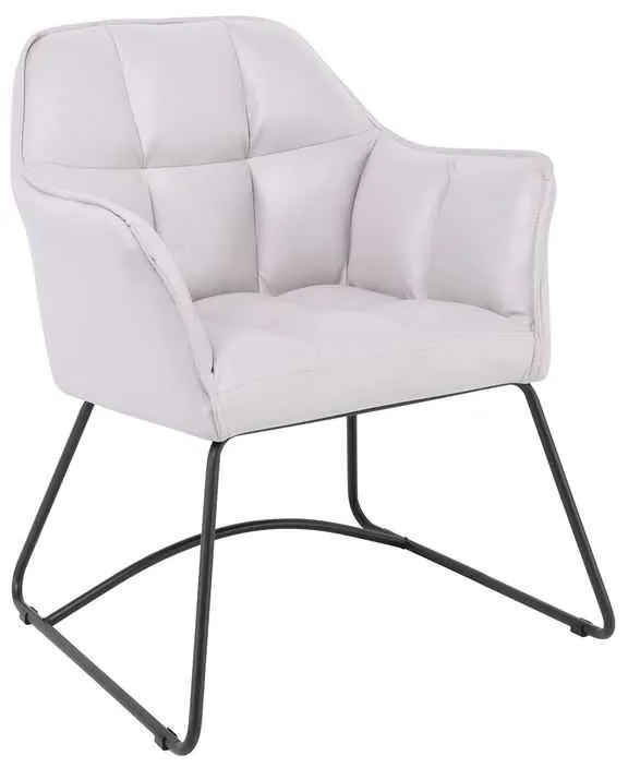 POLLY Πολυθρόνα Μέταλλο Βαφή Μαύρο, Ύφασμα Suede Γκρι 64x65x80cm
