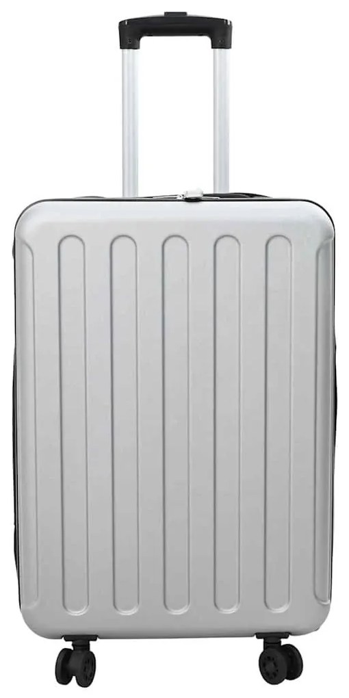vidaXL Βαλίτσα με κλειδαριά Ασημί 43 x 27 x 66 εκ. ΑΒΣ Πλαστικό