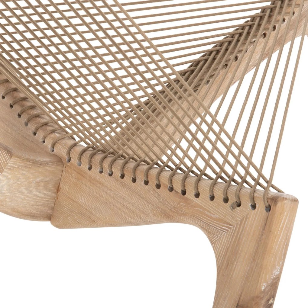 Πολυθρόνα HARP C9861 Ξύλο Φράξινος με Φυσικό Συνθετικό Σχοινί 85x101,5x128,5Yεκ. 85x101.5x128.5 εκ.