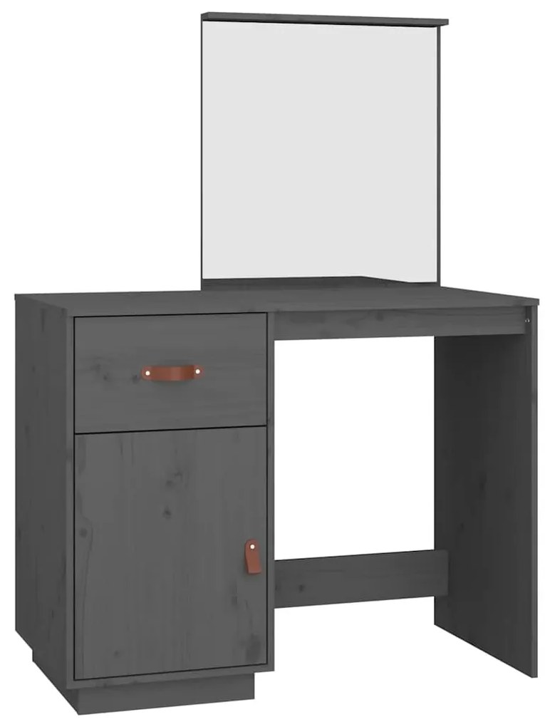 vidaXL Μπουντουάρ Γκρι 95x50x134 εκ. Μασίφ Ξύλο Πεύκου