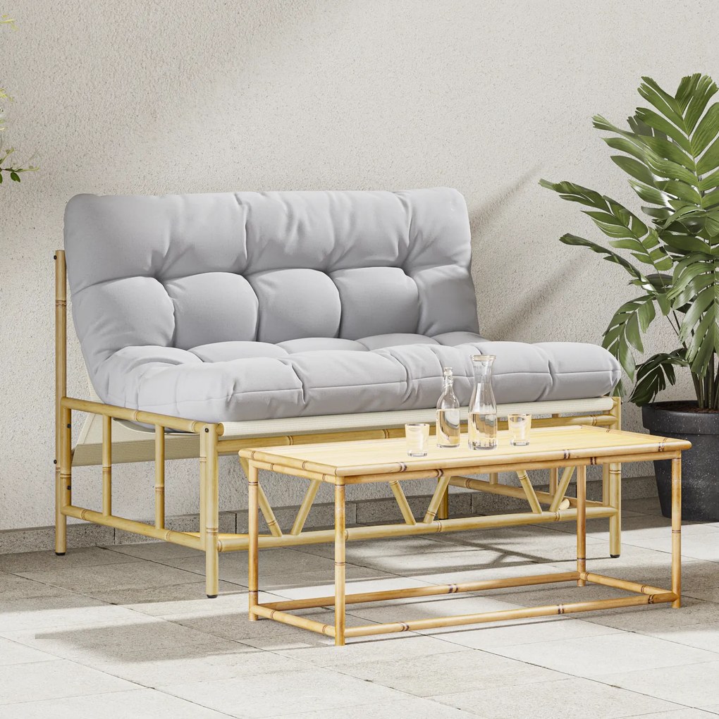 vidaXL Κήπος Καρέκλα με Μαξιλάρι Γκρι 110 x 80 x 71 cm Ατσάλι