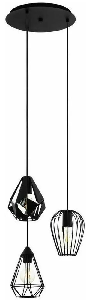 Φωτιστικό Οροφής 43582 Distaff 3/E27 Black Eglo Metal