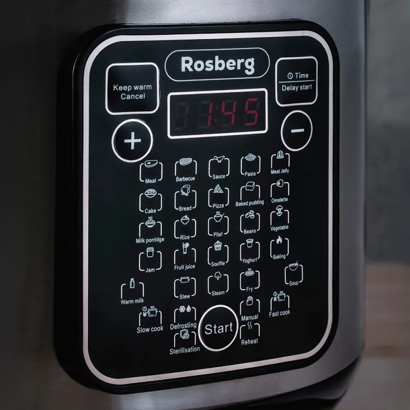 Πολυμάγειρας 31 προγραμμάτων Rosberg R51985F5, 780W, 5L, Αντικολλητική επίστρωση, Inox