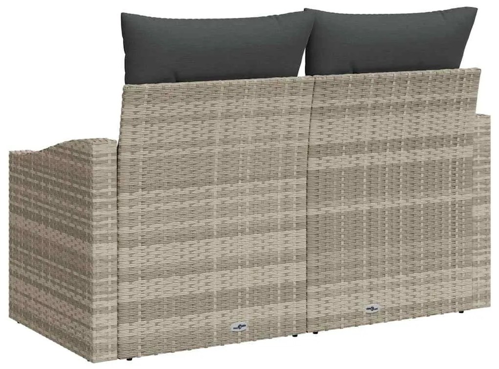 vidaXL Καναπές Κήπου με μαξιλάρι Γκρι 123 x 62 x 69εκ συνθετικό ρατάν