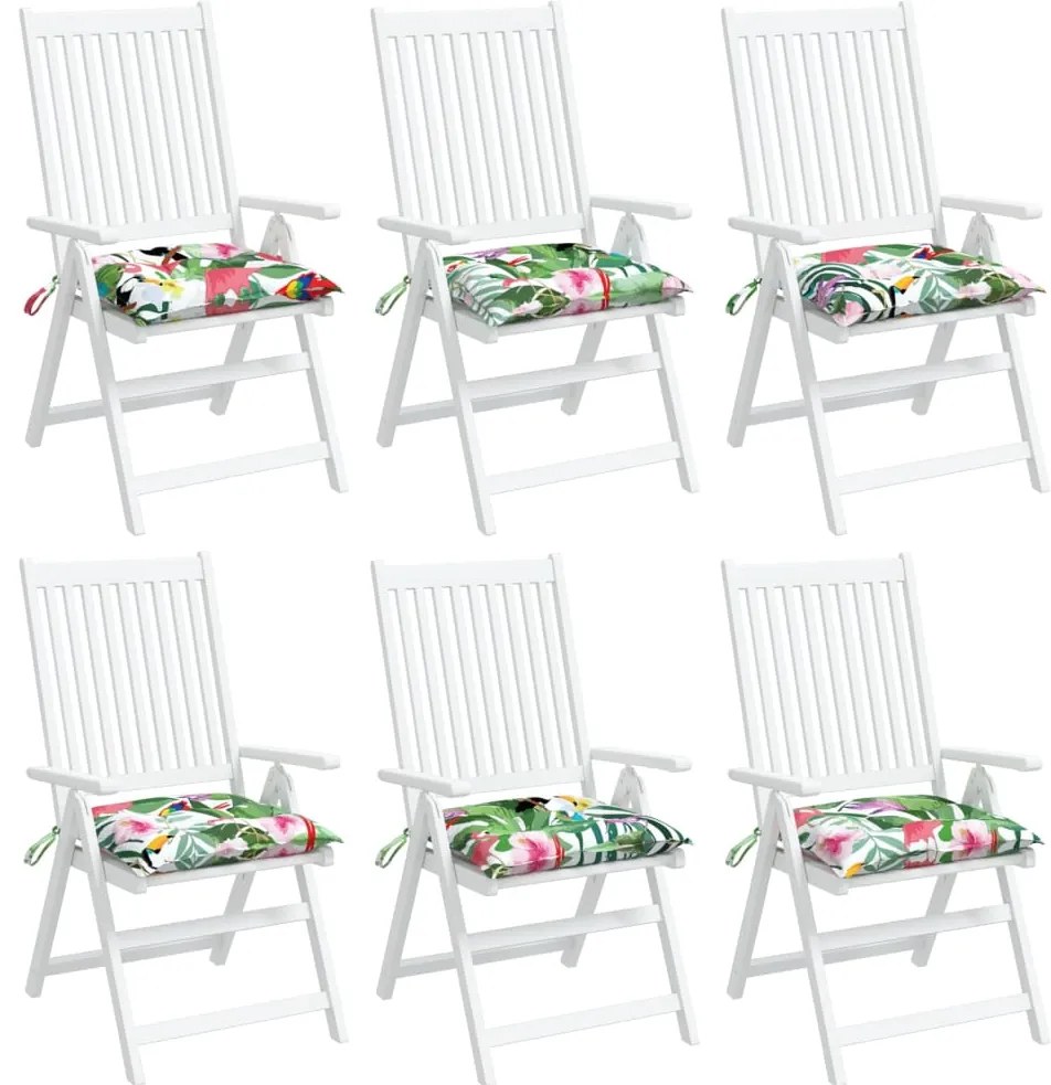 vidaXL Μαξιλάρια Καρέκλας 6 τεμ. Πολύχρωμα 40 x 40 x 7 εκ. Υφασμάτινα