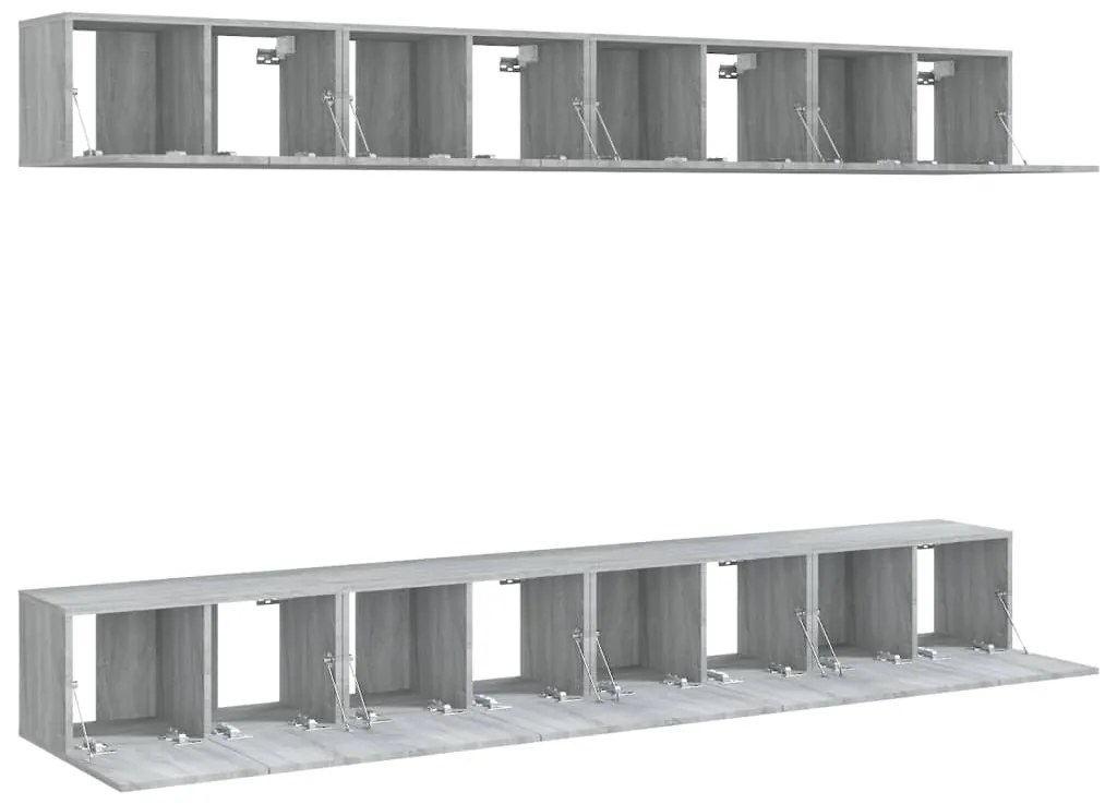 vidaXL Έπιπλα Τηλεόρασης 8 τεμ. Γκρι Sonoma 60x30x30 εκ. Επεξεργ. Ξύλο