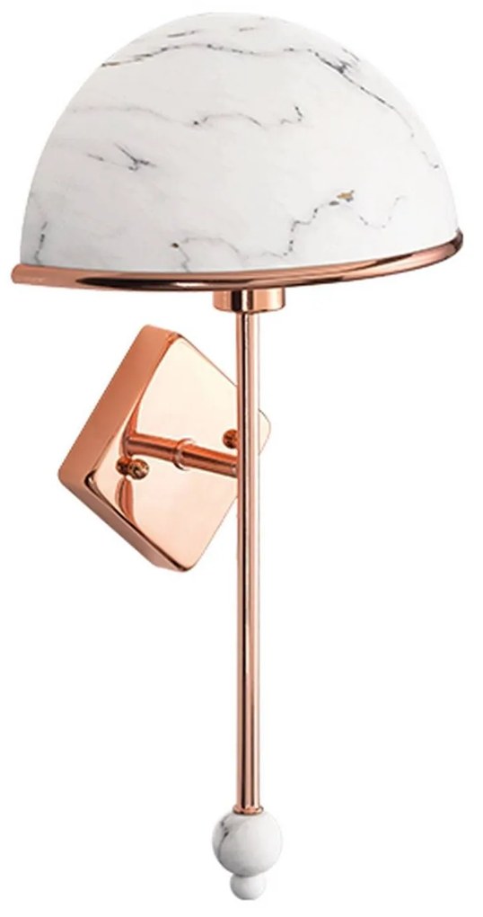 Φωτιστικό Τοίχου DCR171181W White &amp; Copper Metal