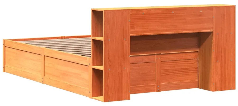 vidaXL Σκελετός Κρεβατιού Χωρίς Στρώμα Καφέ 140x200 Μασίφ Ξύλο Πεύκου