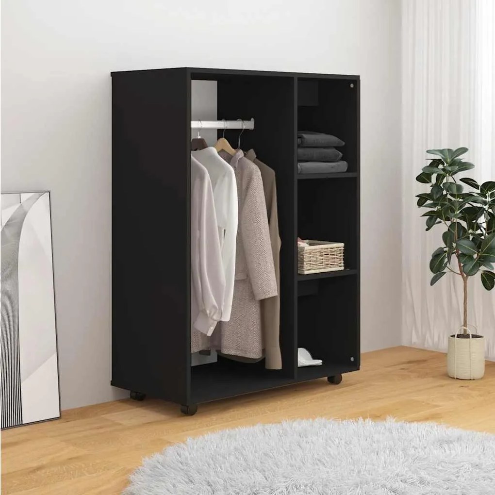 vidaXL Ντουλάπα Μαύρη 80 x 40 x 110 εκ. από Επεξ. Ξύλο