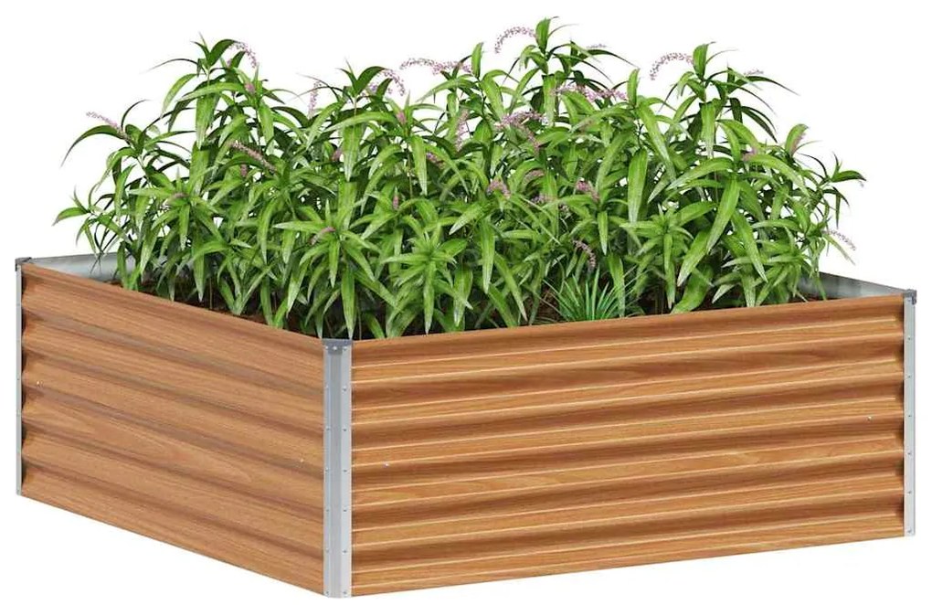 vidaXL Υπερυψωμένη Ζαρντινιέρα 98 x 100 x 36 εκ. Επικαλυμμένος Χάλυβας