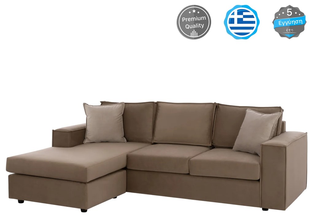 ΚΑΝΑΠΕΣ ΓΩΝΙΑ ΑΝΑΣΤΡΕΨΙΜΗ ΥΦΑΣΜΑ ΑΛΕΚΙΑΣΤΟ ΚΑΦΕ ΜΠΕΖ 240x170x86Υεκ. FB93257.03 0516528