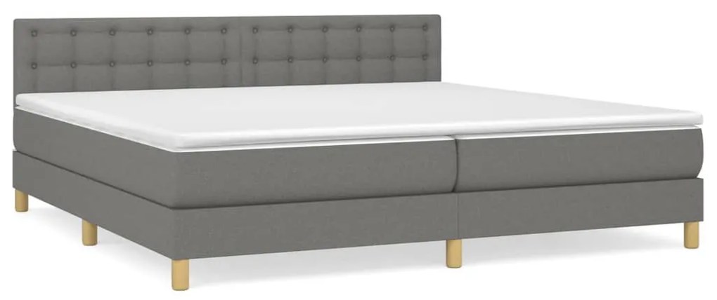 ΚΡΕΒΑΤΙ BOXSPRING ΜΕ ΣΤΡΩΜΑ ΣΚΟΥΡΟ ΓΚΡΙ 200X200 ΕΚ. ΥΦΑΣΜΑΤΙΝΟ 3140962