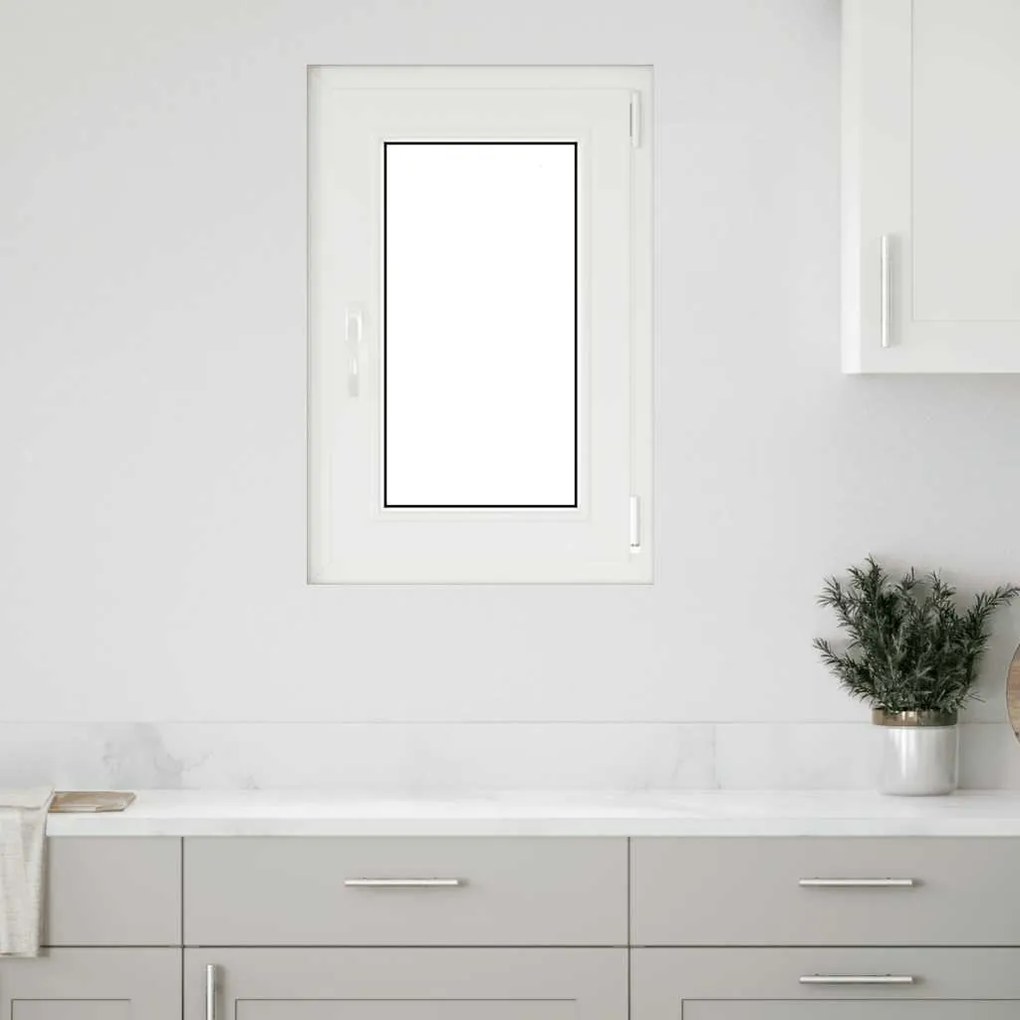 vidaXL Παράθυρο Υπογείου "RISOR" 50x75 εκ. Ανακλινόμενο &amp; Περιστρεφόμενο DIN Αριστερά Λευκό