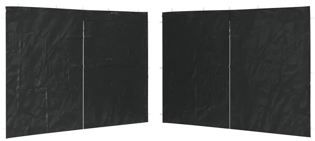 vidaXL Τοιχώματα Τέντας Εκδηλώσεων 2 τεμ. Ανθρακί από PE με Φερμουάρ