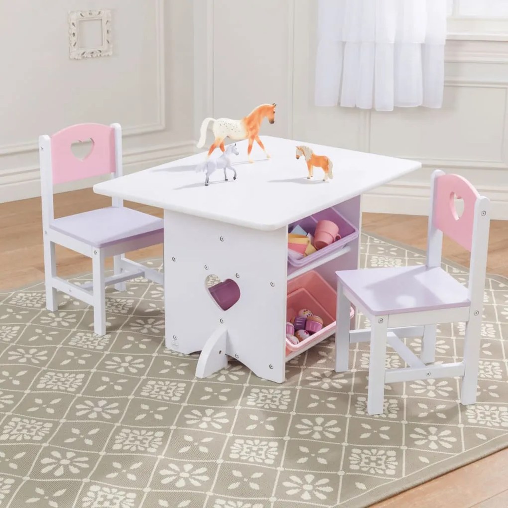 KidKraft Σετ Τραπέζι και 2 Καρέκλες Σχέδιο Καρδιάς