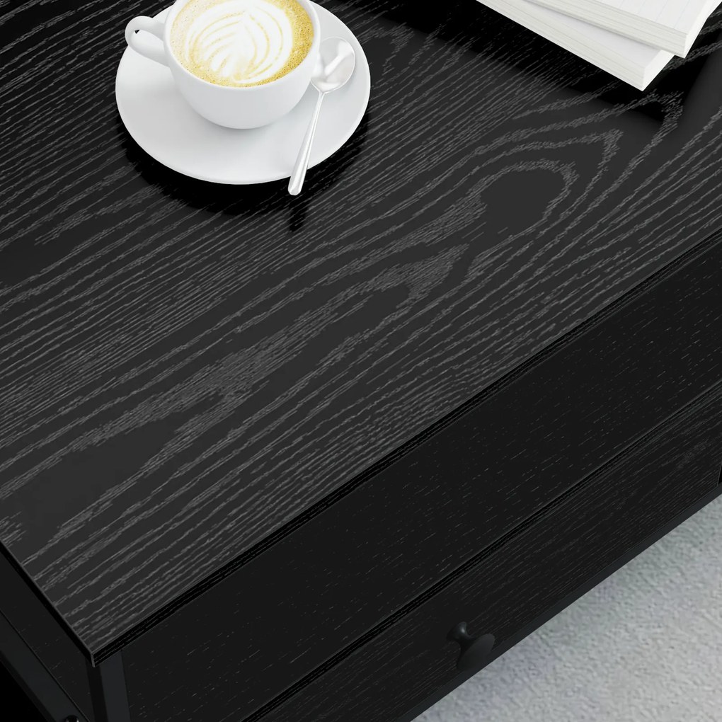 vidaXL Τραπεζάκι σαλονιού with Drawer Μαύρη δρυς 100 x 51 x 45 cm