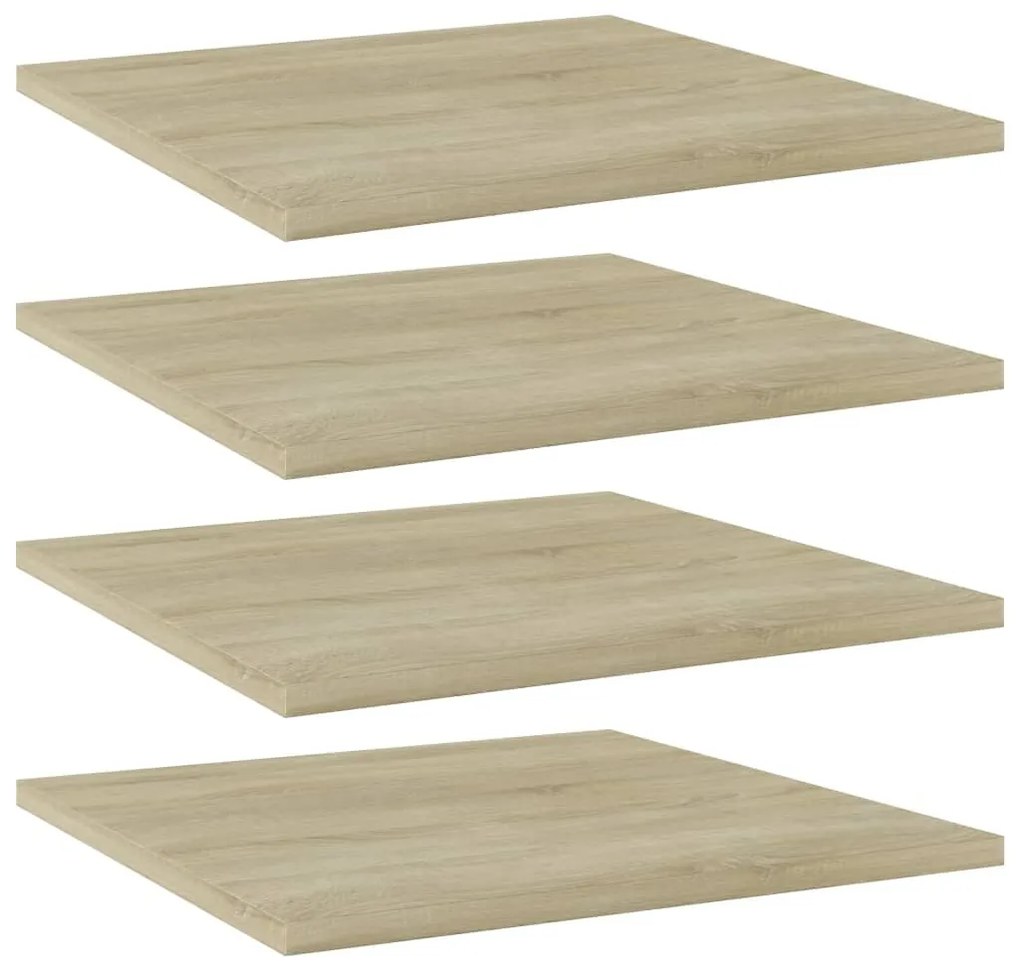 Ράφια Βιβλιοθήκης 4 τεμ. Sonoma Δρυς 40x40x1,5 εκ. Μοριοσανίδα 805176