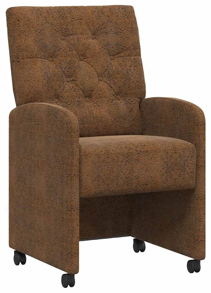 vidaXL Καρέκλες Φαγητού με Ρόδες με τροχούς 2 pcs Καφέ 58 x 67 x 97 εκ