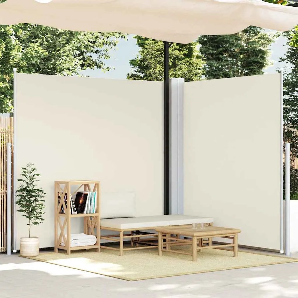 vidaXL Σκίαστρο Πλαϊνό Συρόμενο Κρεμ 220 x 600 εκ.