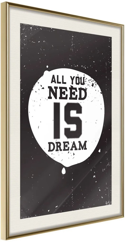 Αφίσα - All You Need - 20x30 - Χρυσό - Με πασπαρτού