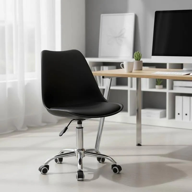 Καρέκλα γραφείου εργασίας Gaston II PP-PU μαύρο 48x57x90 εκ.