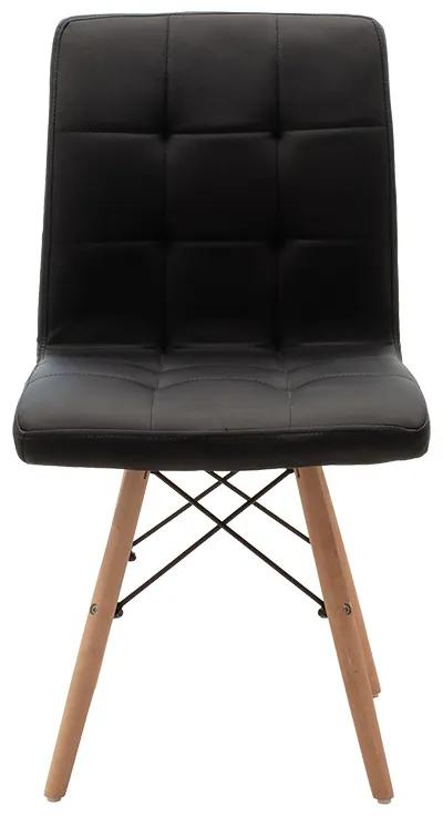 Καρέκλα Cian II pakoworld PU μαύρο-φυσικό πόδι