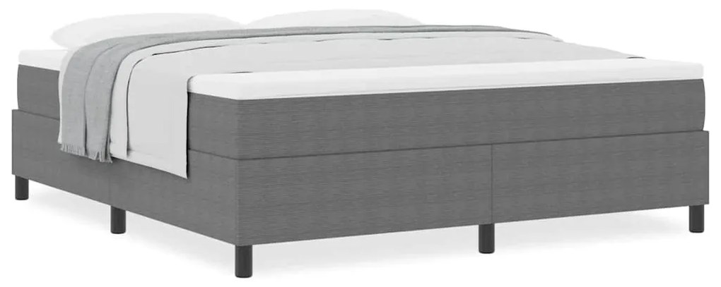 vidaXL Κρεβάτι με ελατήρια Απαλό Γκρι,Λευκό 203 x 180 x 60 εκ. Βελούδο