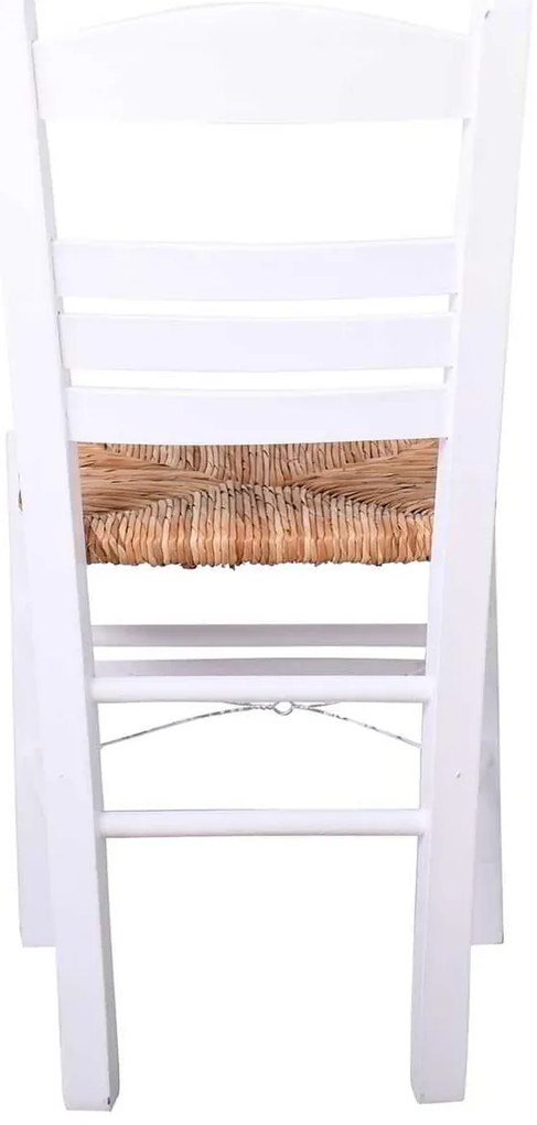 Καρέκλα Ψάθα ΣΙΦΝΟΣ Εμποτ.Λάκα Λευκή 41x45x88cm