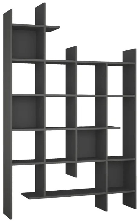 Βιβλιοθήκη Manco σε ανθρακί απόχρωση 122x25.5x188εκ Υλικό: CLIPBOARD WITH MELAMINE 119-001252
