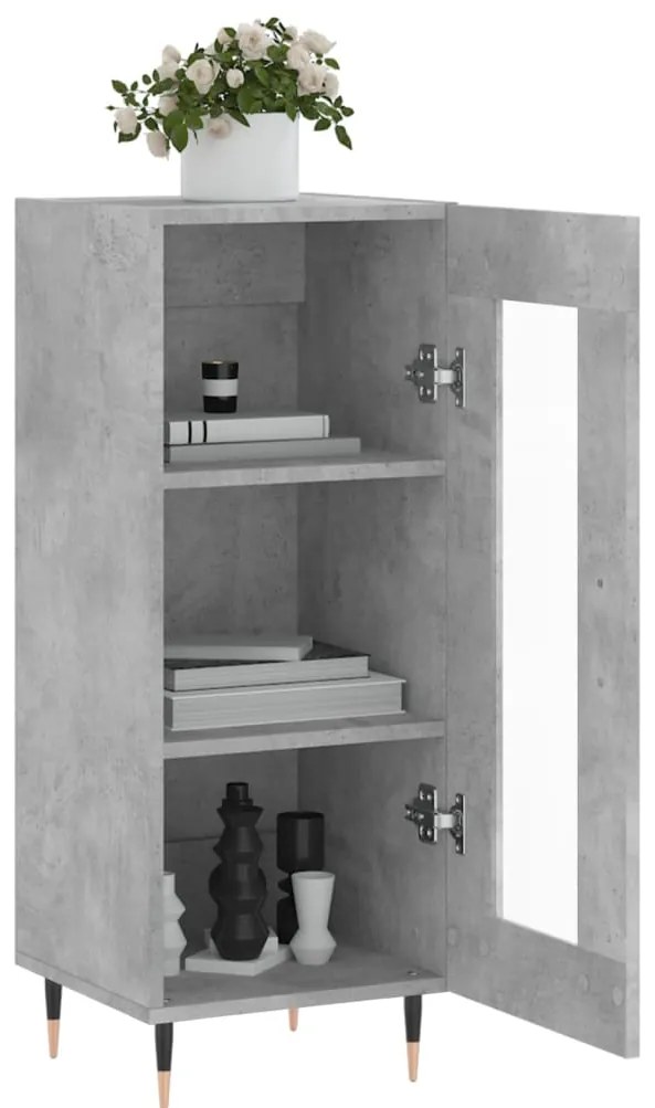 vidaXL Ντουλάπι Γκρι Σκυροδέματος 34,5x34x90 εκ. Επεξεργασμένο Ξύλο