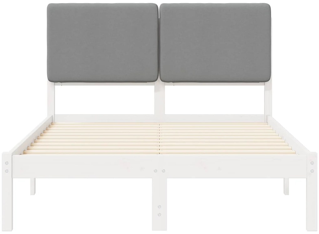 vidaXL Σκελετός Κρεβατιού με Επενδεδυμένο Κεφαλάρι Ανοιχτό γκρι