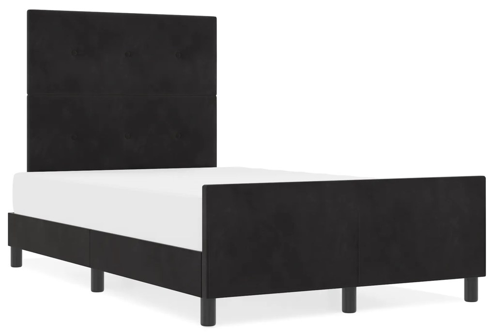 vidaXL Κρεβάτι Μαύρο 120x190 εκ Βελούδο