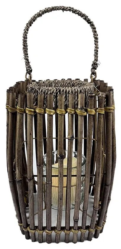 Φανάρι Bamboo Με Δοχείο Για Ρεσώ ESPIEL 12,5x21x30εκ. NAF101
