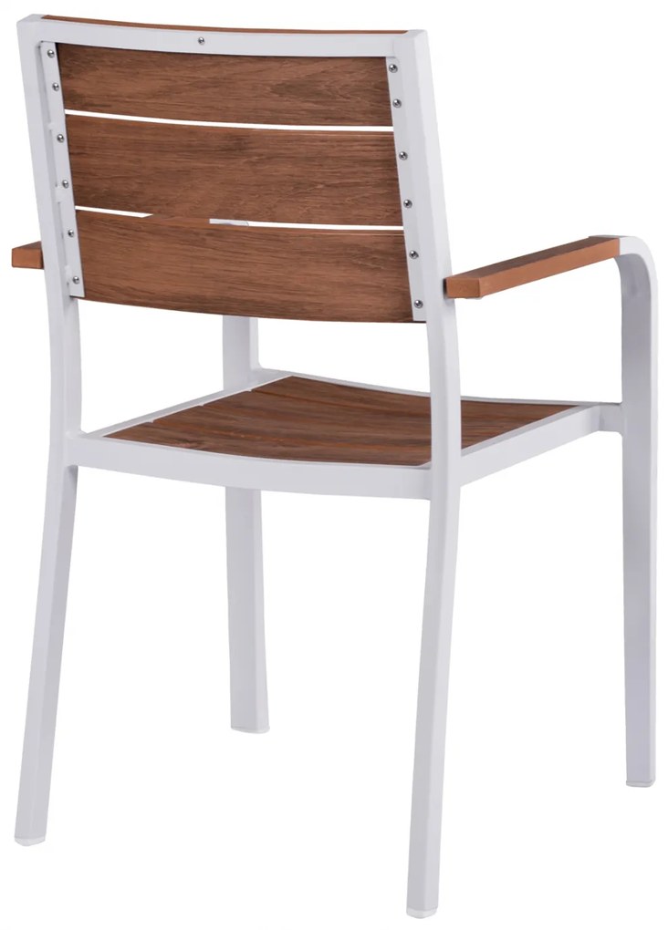 ΠΟΛΥΘΡΟΝΑ ΑΛΟΥΜΙΝΙΟΥ SAGA ΛΕΥΚΗ ΜΕ POLYWOOD HM5127.01 55x56x85Υ εκ. - 0614616 - HM5127.01