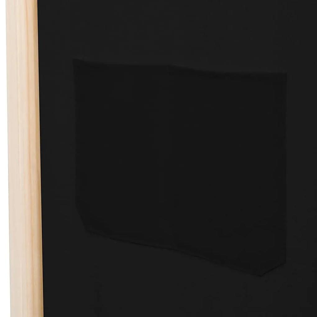 Διαχωριστικό Δωματίου με 5 Πάνελ Μαύρο 200x170x4 εκ. Υφασμάτινο - Μαύρο