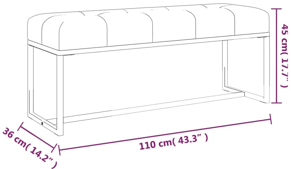 vidaXL Πάγκος Σκούρο Πράσινο 110 x 36 x 45 εκ. Βελούδινος