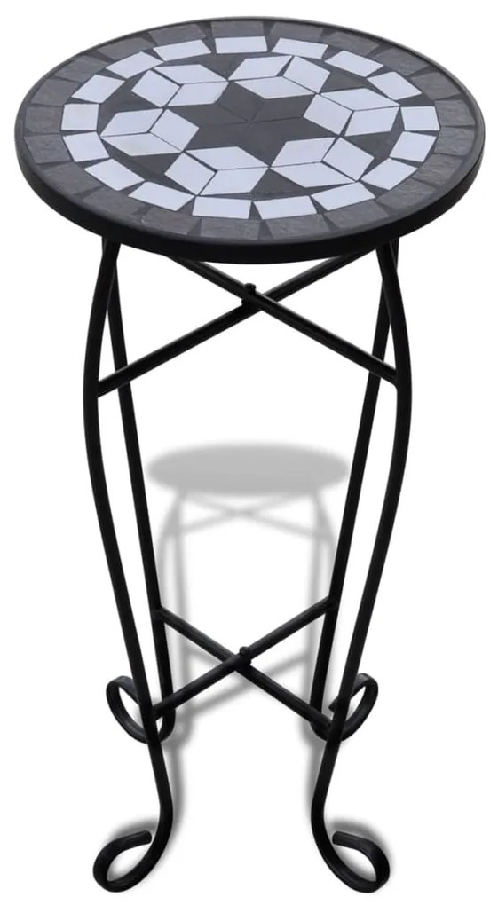 Τραπεζάκι Μπαλκονιού «Μωσαϊκό» Μαύρο/Λευκό