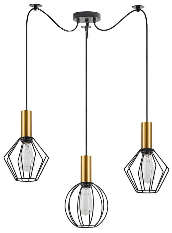 Φωτιστικό Οροφής Adept Flex 77-8939 50x50x300cm 3xE27 60W Black-Gold Homelighting