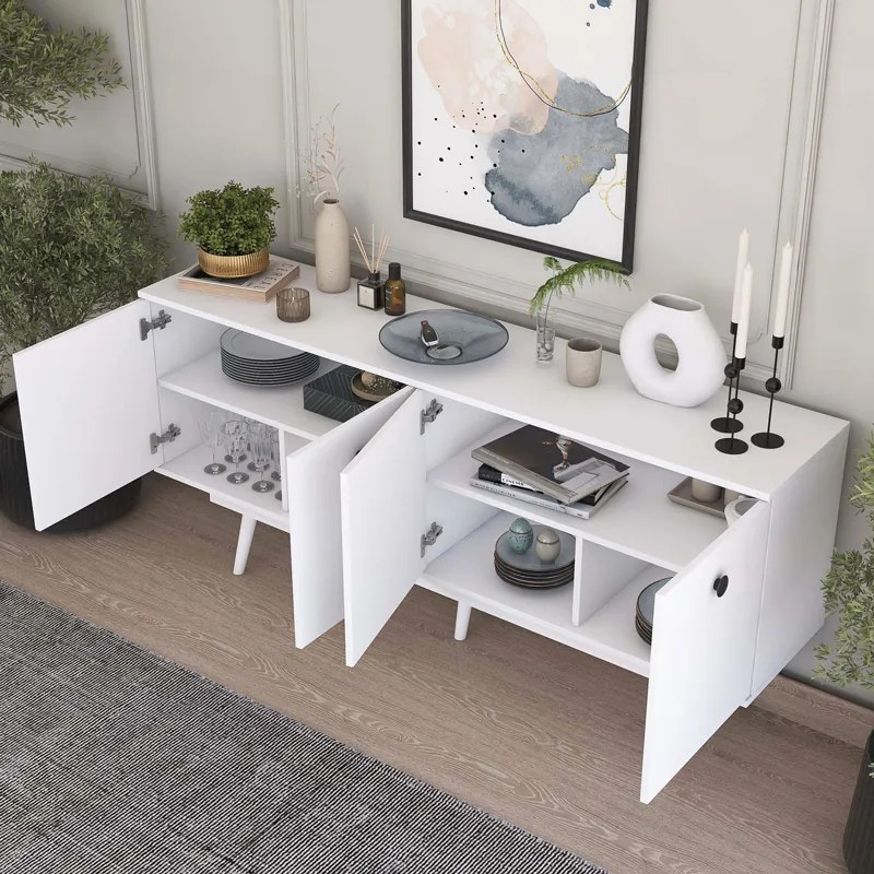 ΜΠΟΥΦΕΣ SALONDE PAKOWORLD ΛΕΥΚΟ ΜΕΛΑΜΙΝΗΣ-ΛΕΥΚΟ PP ΠΟΔΙ 180X40X82.6ΕΚ