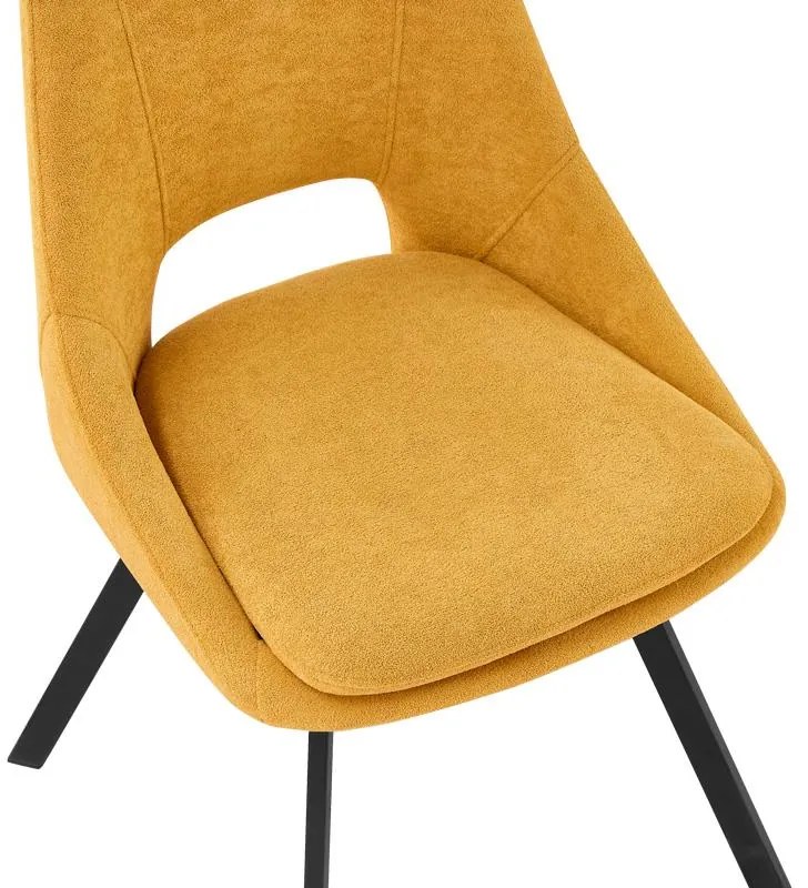Καρέκλα Initiate με Μαύρο Μεταλλικό πόδι και ύφασμα Μπουκλέ Μουσταρδί 48x57x85εκ. 48x57x85 εκ.