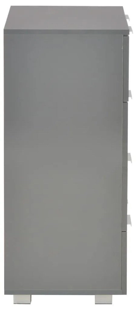 vidaXL Μπουφές Ψηλός Γυαλιστερός Γκρι 60x35x80 εκ. Επεξ. Ξύλο