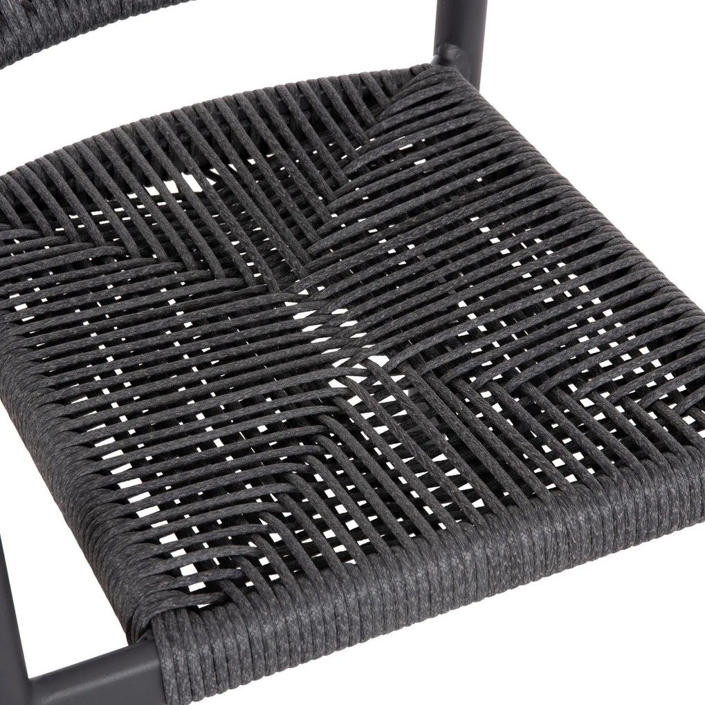 Καρέκλα LUCCI C6266.01 Σκούρο Γκρί Αλουμινίου με P.E. Rattan 58x56x79Υ εκ. 58x56x79 εκ.